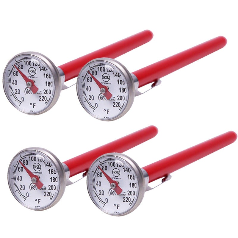 KT THERMO Instant Read 1-Inch Dial Thermometer(4-Pack),Best for The Coffee Drinks,Chocolate Milk Foam - Image 1